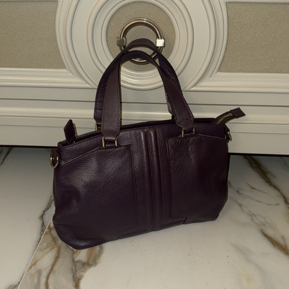Lanvin Purple Leather Satchel Classic Design